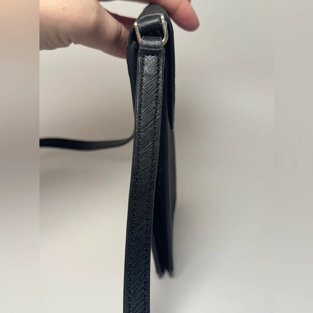 Kate Spade Cameron North South Black Glitter Phone Crossbody